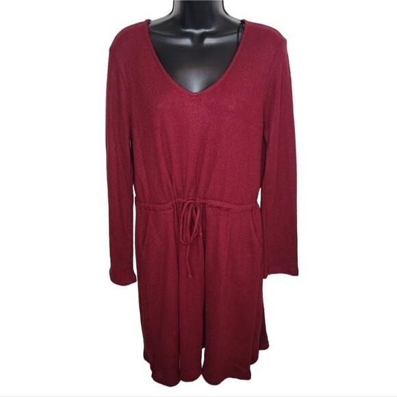 Kaileigh Nwt Edna Textured Knit Burgundy dress  size XL Stitch Fix - Picture 1 of 5